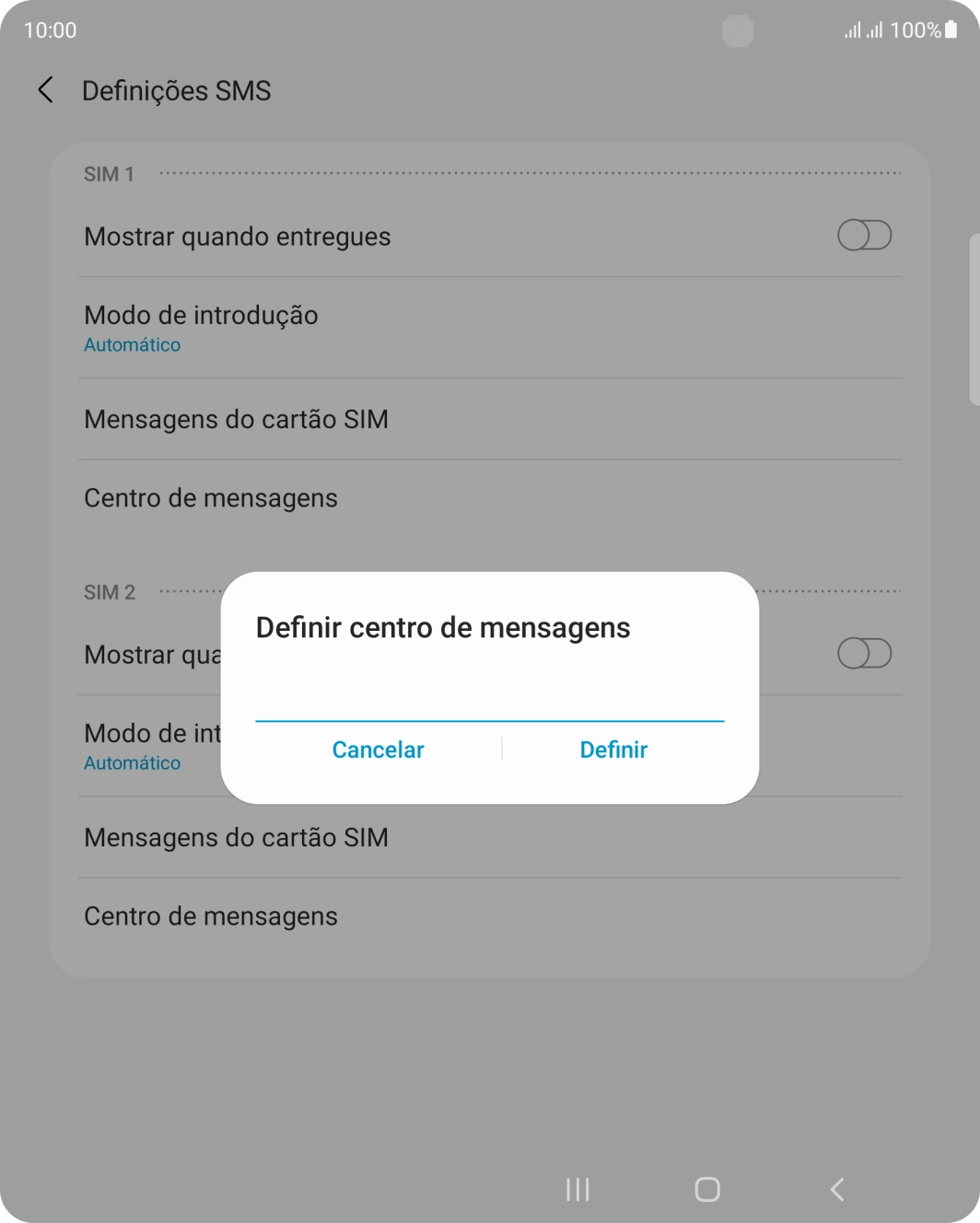 Introduza +351911616161 e prima Definir.