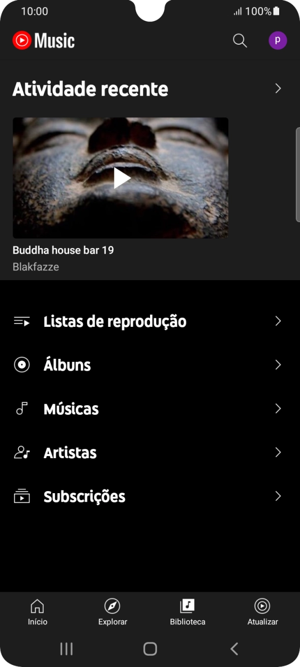 Prima a categoria pretendida e dirija-se ao ficheiro de música pretendido.