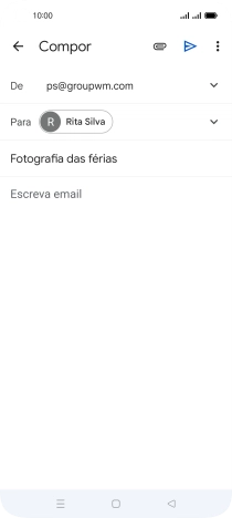 Prima o campo de escrita e escreva o texto do e-mail.