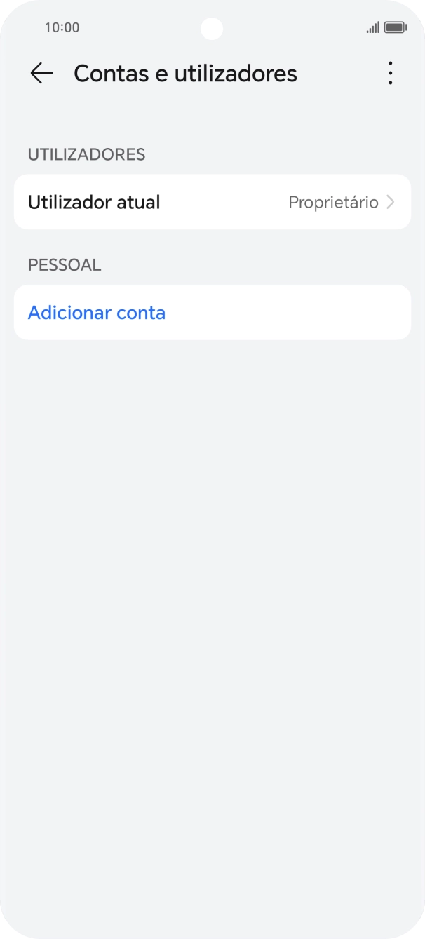 Prima Adicionar conta.