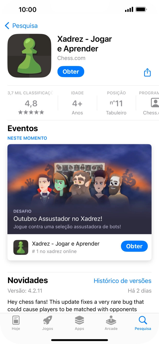 Prima Obter e siga as indicações no ecrã para instalar a app.