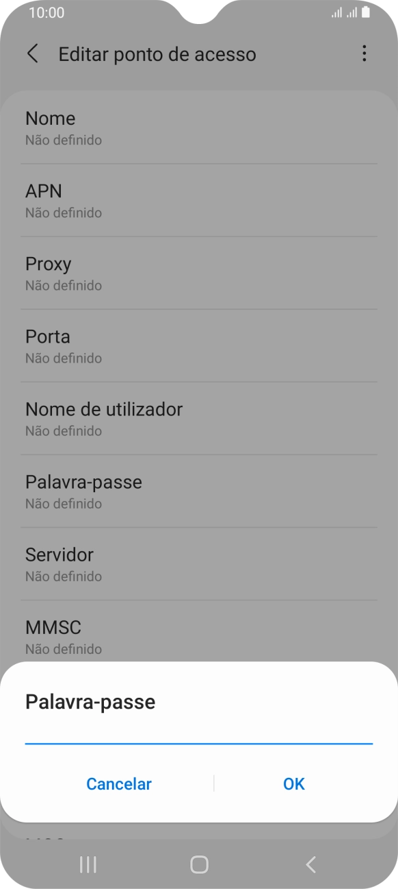 Introduza vodafone e prima OK.