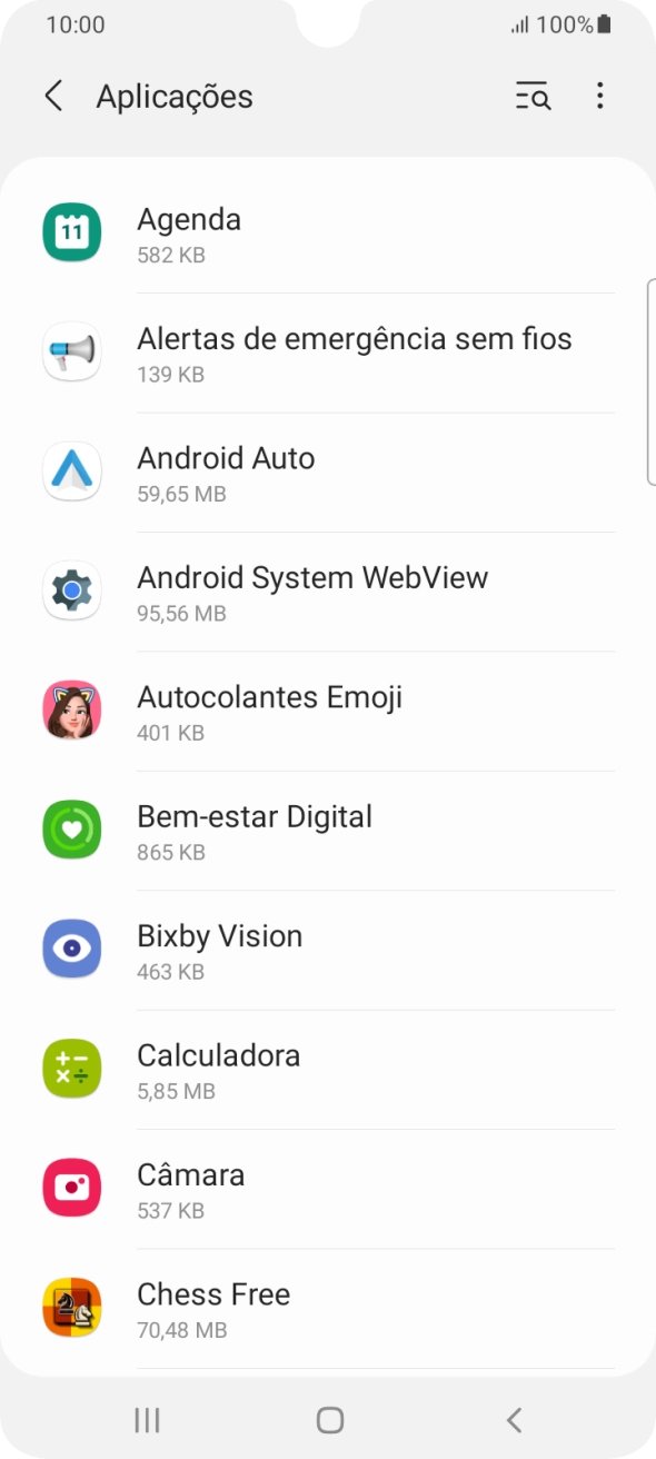 Prima a app pretendida.