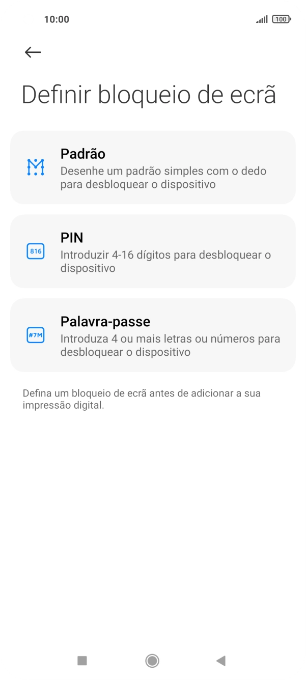 Prima o código de bloqueio do telefone pretendido.