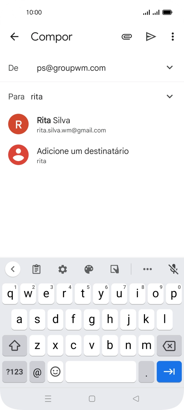 Prima o contacto pretendido.