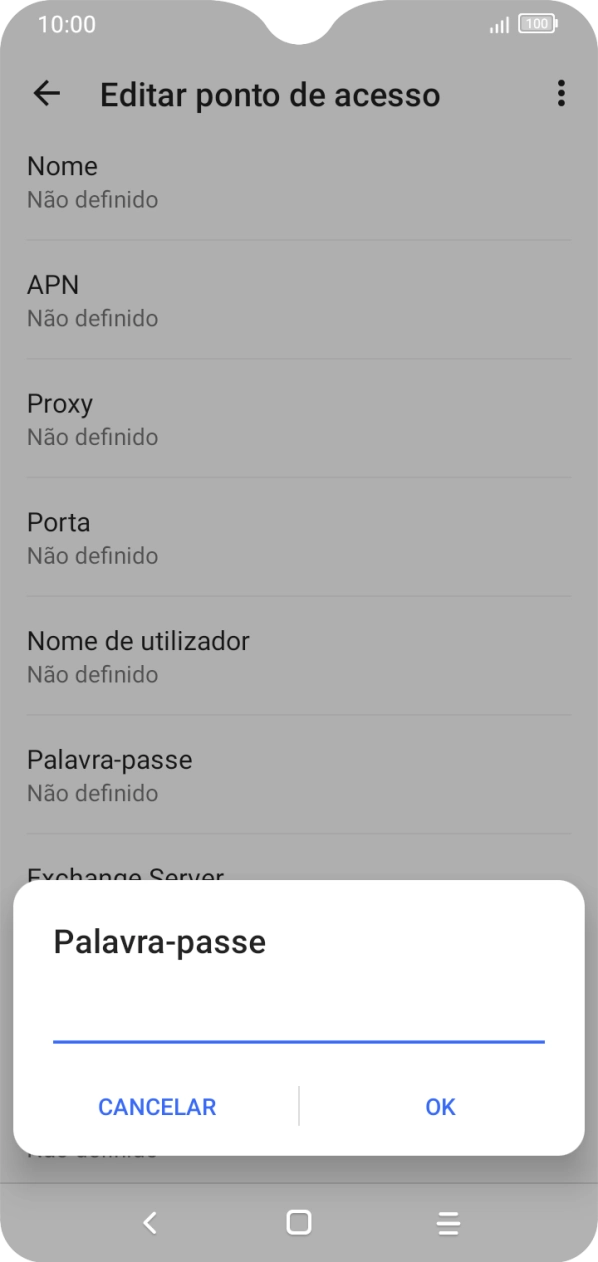 Introduza vodafone e prima OK.