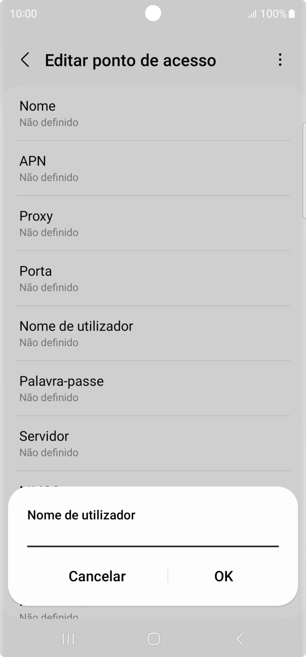 Introduza vodafone e prima OK.