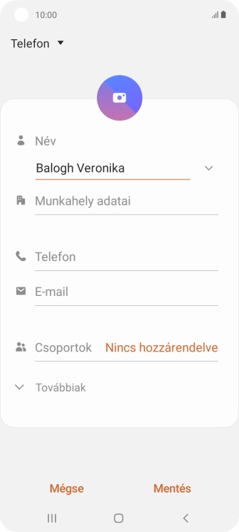 Kattints a Telefon mezőre, és írd be a kívánt telefonszámot.
