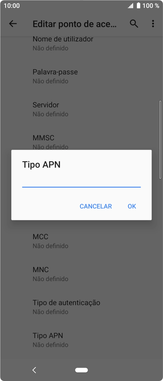 Introduza mms e prima OK.