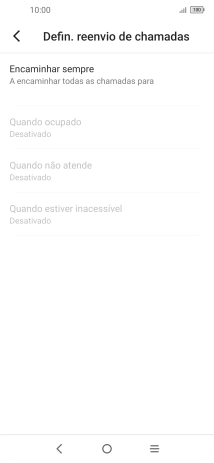 Prima o tipo de desvio pretendido.