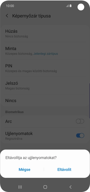 Válaszd az Eltávolít lehetőséget.