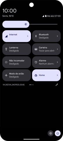 Prima o ícone de definições.
