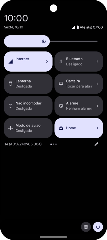 Prima o ícone de definições.