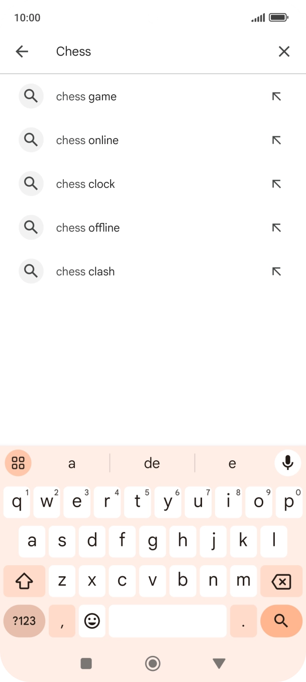 Introduza o nome ou categoria da app pretendida e prima o ícone para pesquisar.