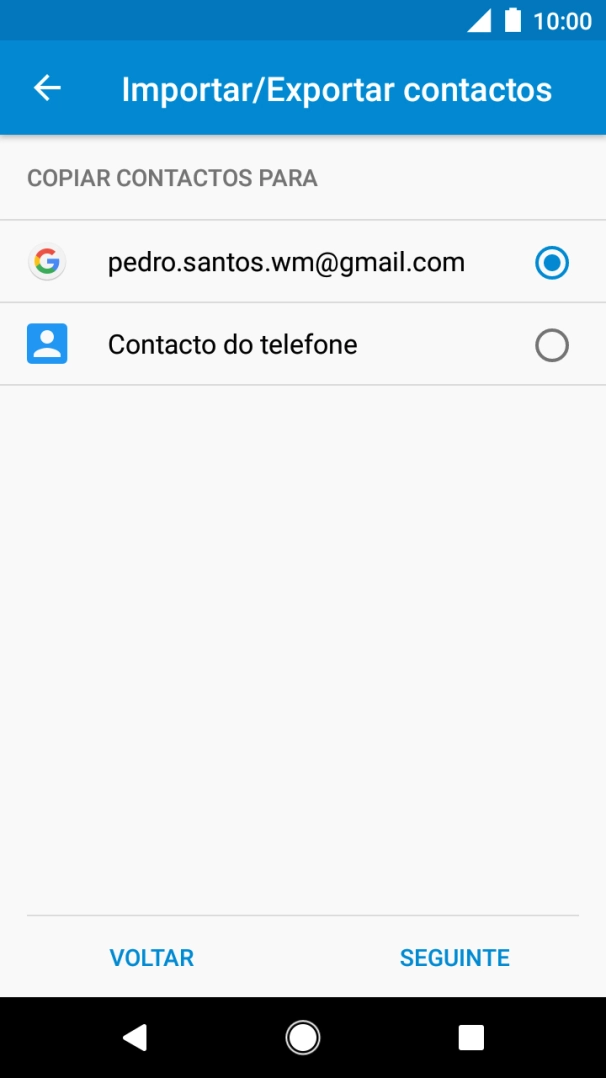 Prima Contacto do telefone.
