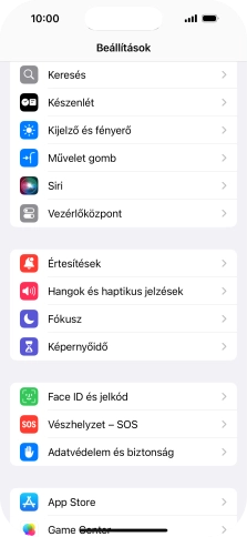 Válaszd a Face ID és jelkód lehetőséget.