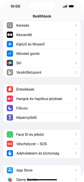 Válaszd a Face ID és jelkód lehetőséget.