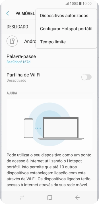Prima Configurar Hotspot portátil.