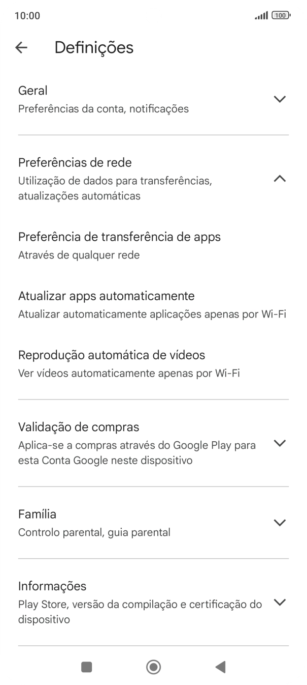 Prima Atualizar apps automaticamente.