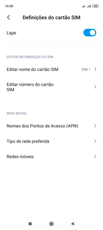 Prima Tipo de rede preferida.