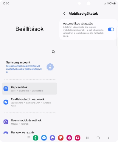 Kattints az „Automatikus választás” melletti csúszkára a funkció kikapcsolásához, és várj, amíg a telefon keresi az elérhető hálózatot.