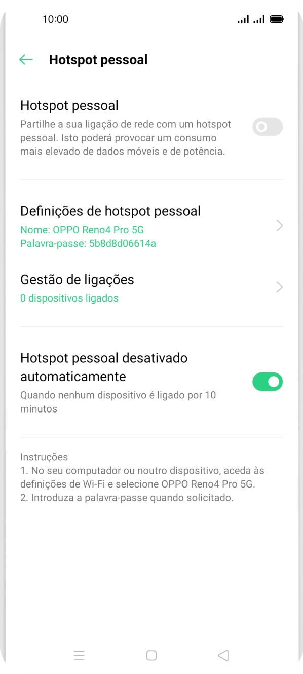 Prima Definições de hotspot pessoal.
