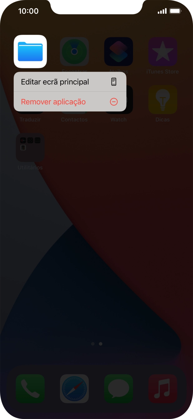 Prima Remover aplicação.