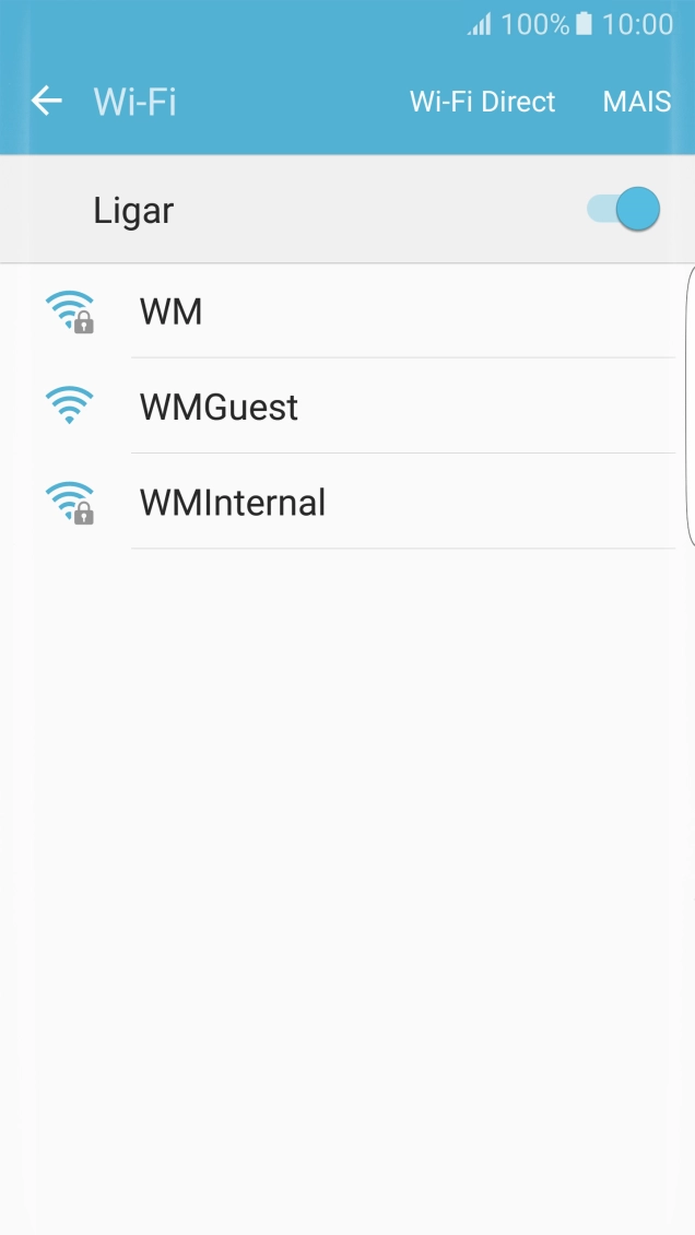 Prima a rede Wi-Fi pretendida.