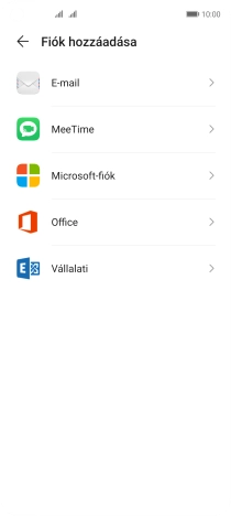 Válaszd az E-mail lehetőséget.