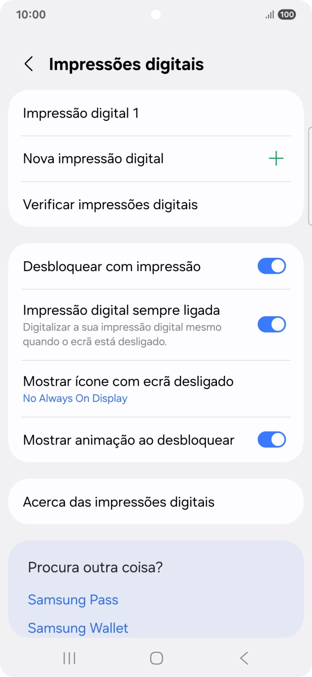 Prima os indicadores junto às definições pretendidas para as ativar ou desativar.