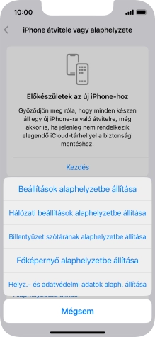 Válaszd a Beállítások alaphelyzetbe állítása lehetőséget.