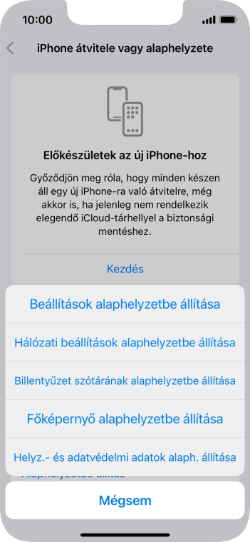 Válaszd a Beállítások alaphelyzetbe állítása lehetőséget.
