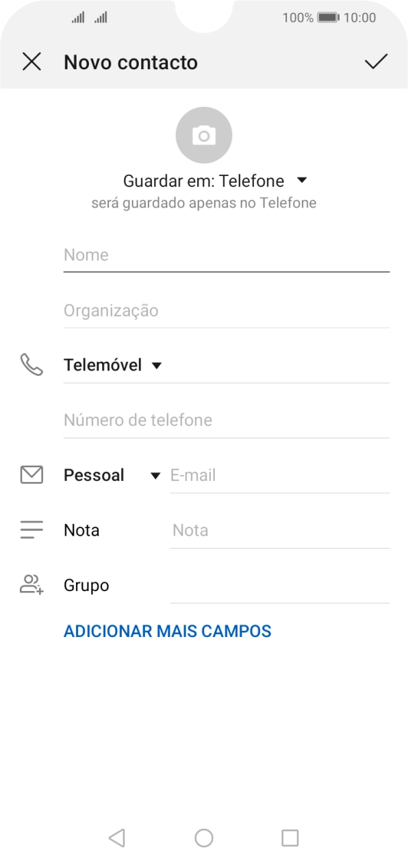 Prima a lista suspensa da lista de contactos.