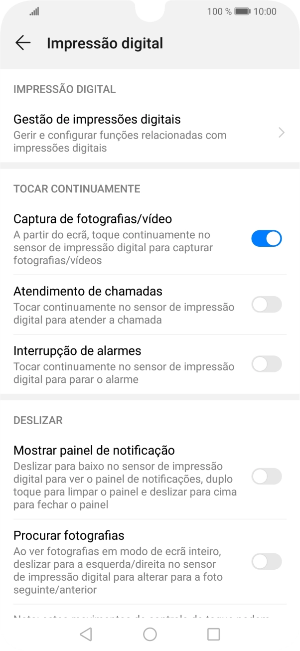 Prima Gestão de impressões digitais.