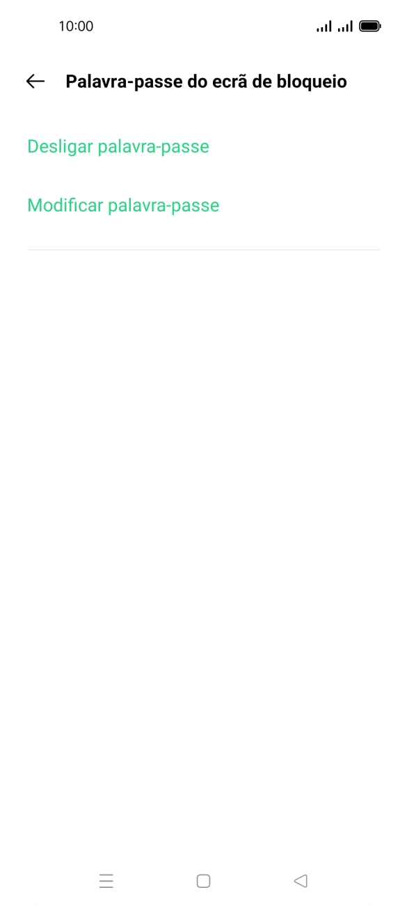 Prima Desligar palavra-passe.