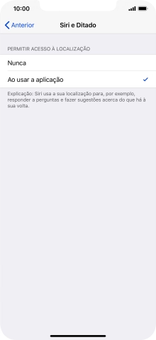 Prima a definição pretendida para ativar ou desativar a função.