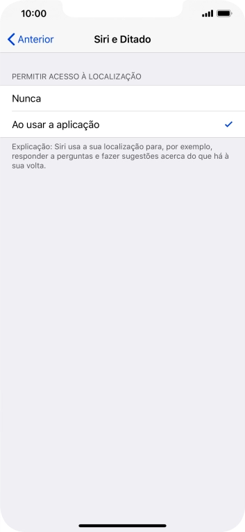 Prima a definição pretendida para ativar ou desativar a função.