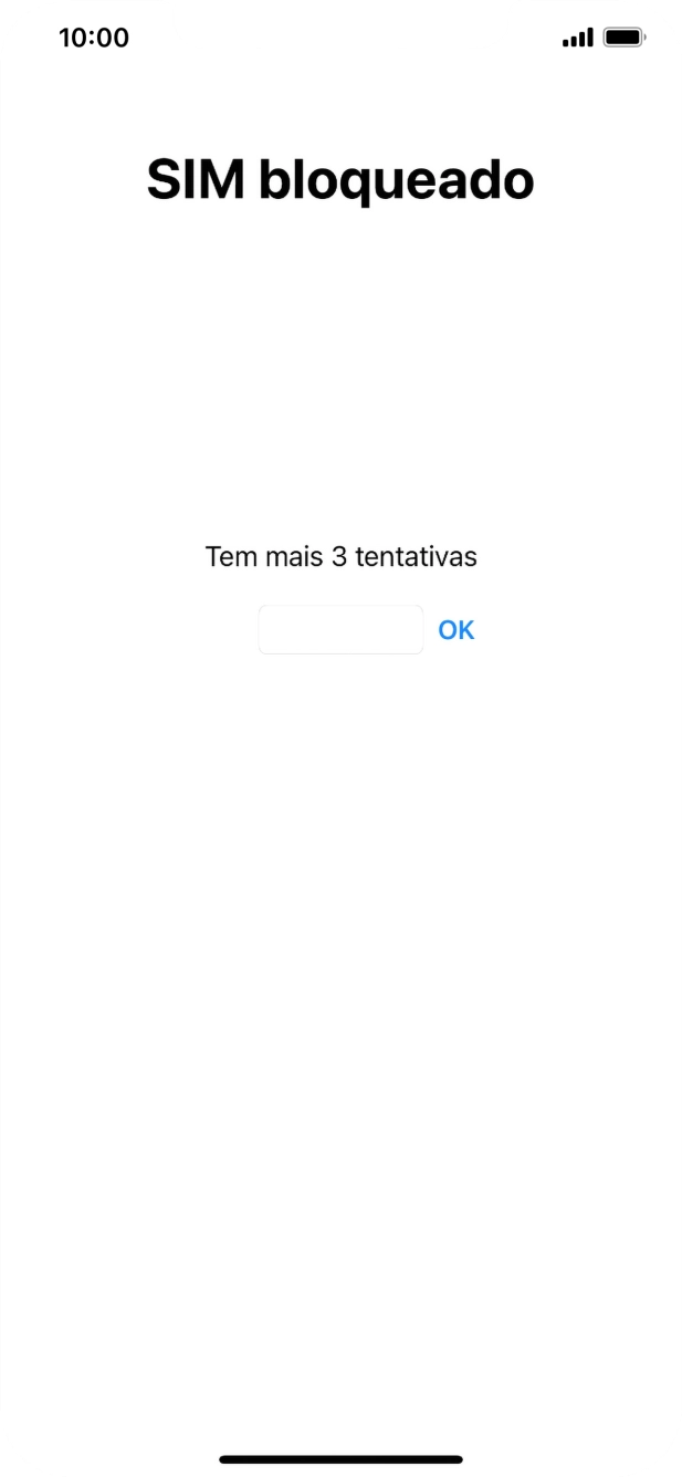 Se o cartão SIM estiver bloqueado, deve introduzir o código PIN e premir OK.