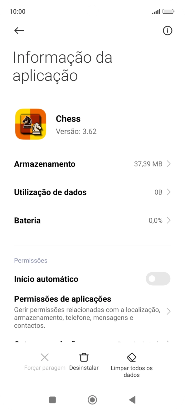 Prima a tecla de início para terminar e voltar ao ecrã inicial.