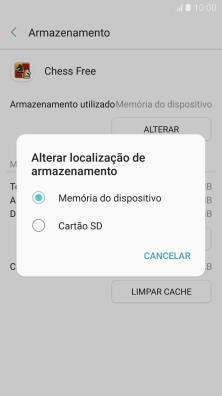 Prima o nome do cartão de memória.