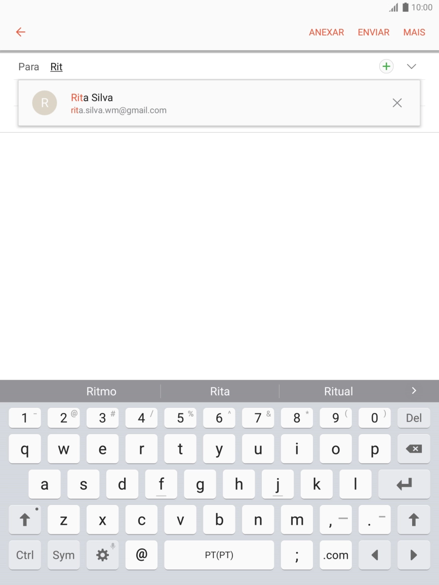 Prima o contacto pretendido.