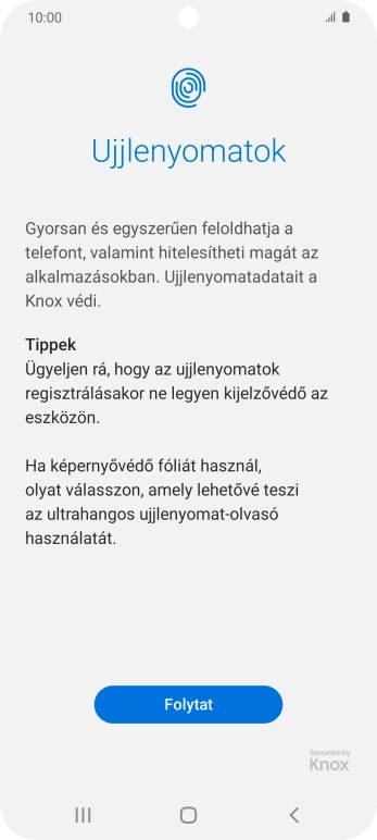 Válaszd a Folytat lehetőséget.