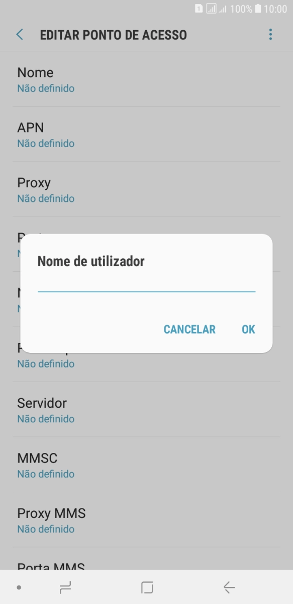 Introduza vodafone e prima OK.