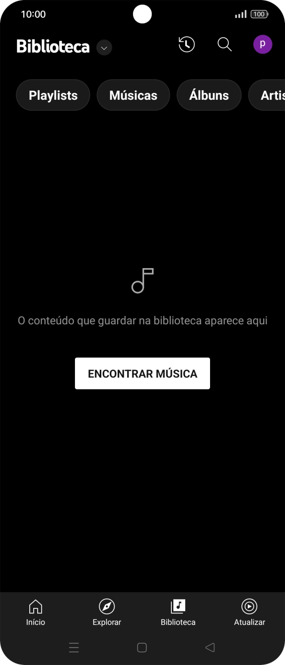 Prima a lista suspensa.