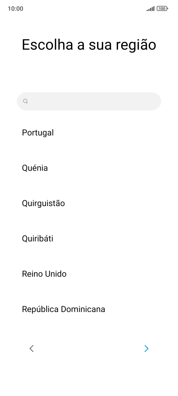 Prima a área ou país pretendido.