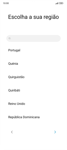 Prima a área ou país pretendido.