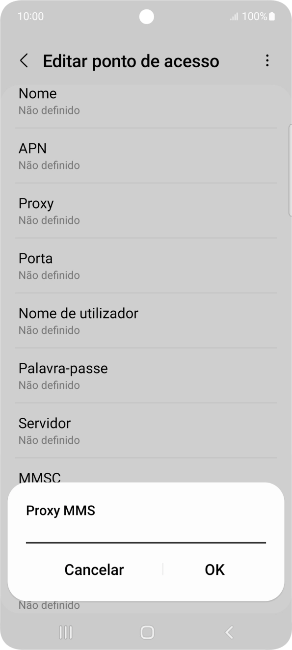 Introduza iproxy.vodafone.pt e prima OK.