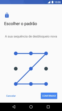 Repita o código de bloqueio do telefone escolhido e prima CONFIRMAR.