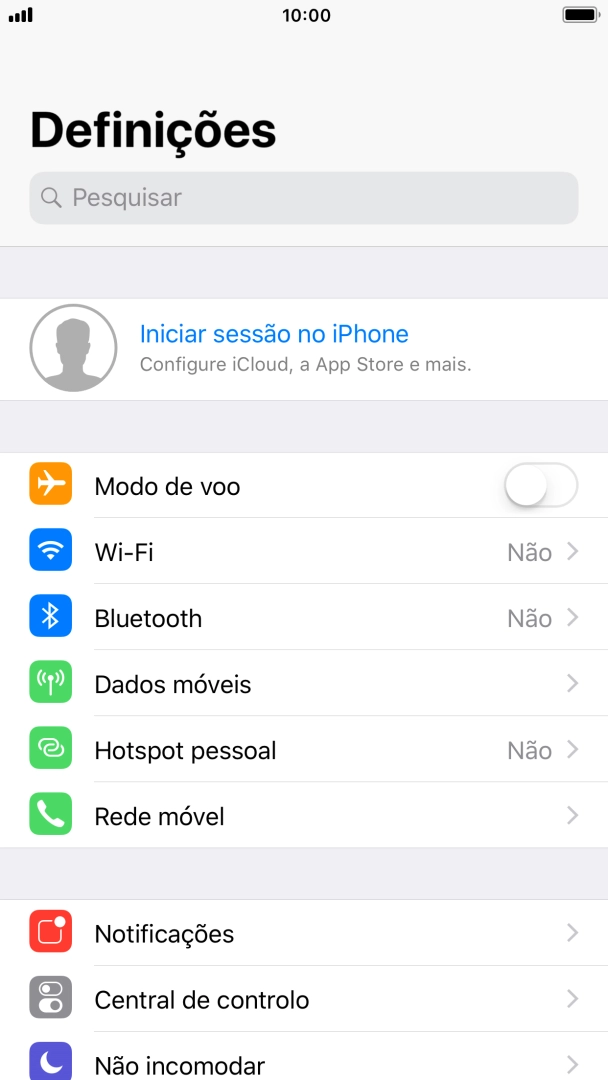 Prima Iniciar sessão no iPhone.
