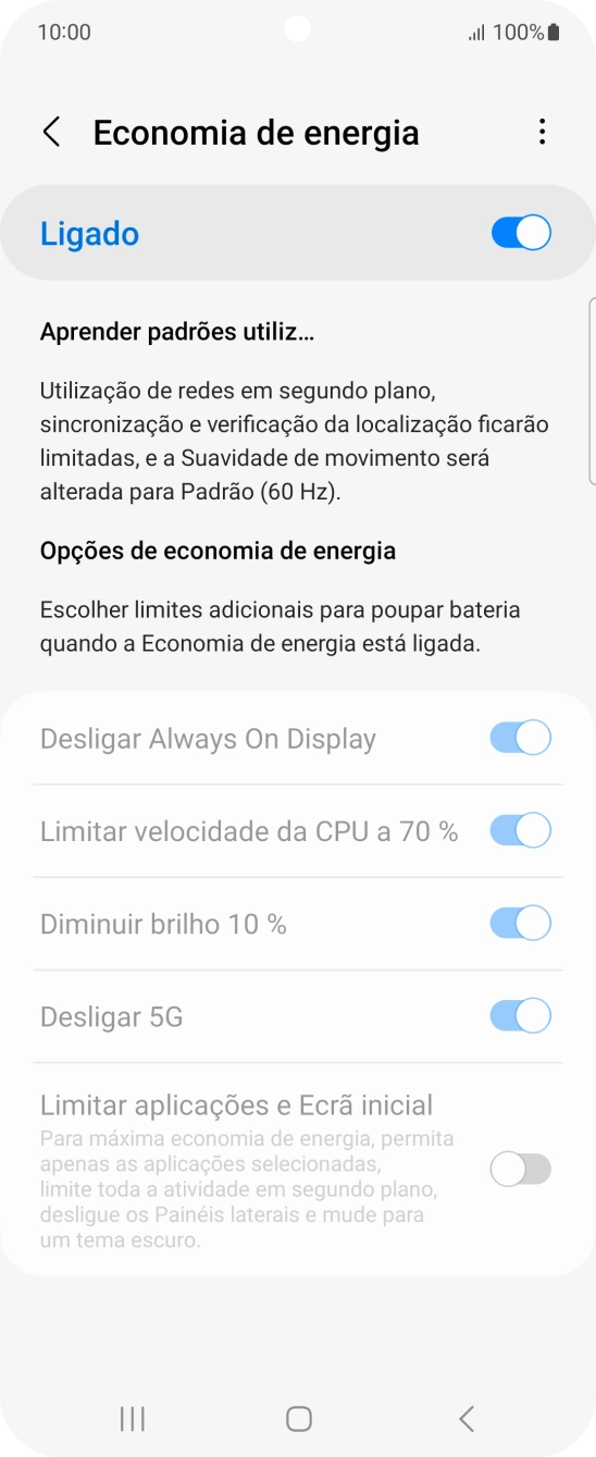 Prima a tecla de início para terminar e voltar ao ecrã inicial.